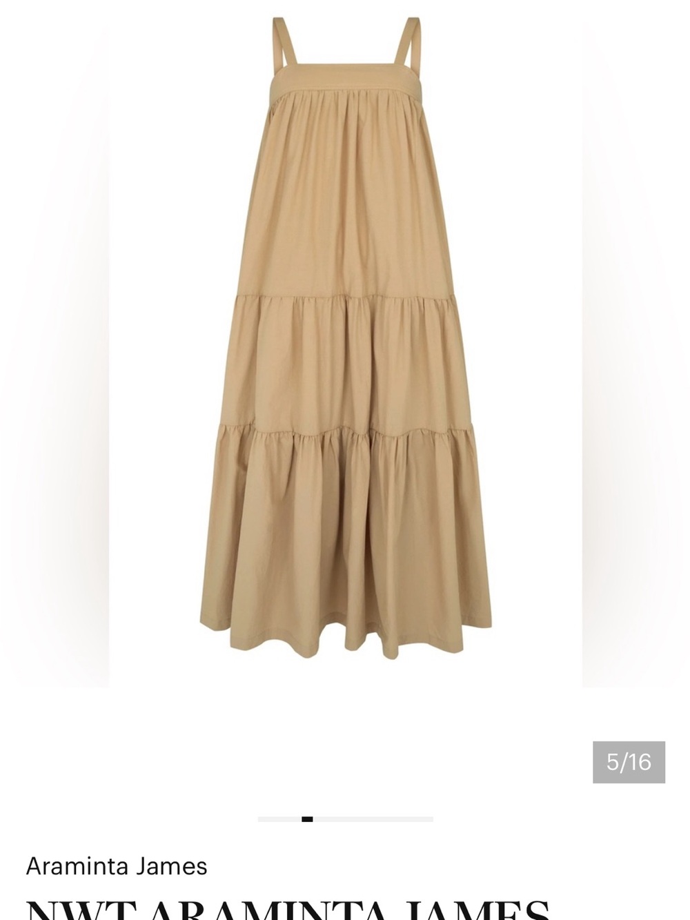 Araminta James Tan Tiered Maxi Dress